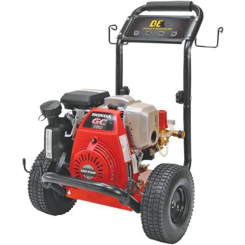 Grey BE Power Equipment Workshop Series Gas Pressure Washer Powered by Honda GC160 Engine 2700 PSI at 2.3 GPM 